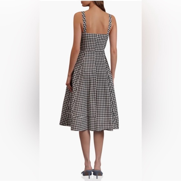 Avec Les Filles Black and White Gingham Midi Dress Size 10 Vintage Inspo Retro - Picture 2 of 11